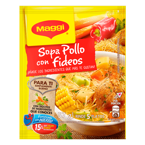 Sopa Pollo con Fideos Maggi|57g