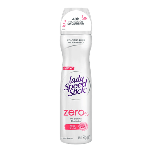 Desodorante Aerosol Dama Zero % Rose Petals Lady Speed Stick 91g