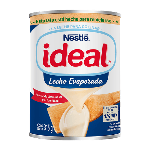 Leche Evaporada Ideal Entera|315g