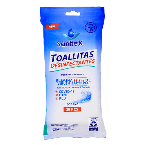 Toallitas Desinfectantes Océano Sanitex Bolsa|30 Unidades