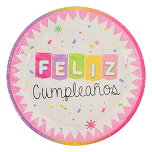 Plato Desechable Feliz Cumpleaños Niña