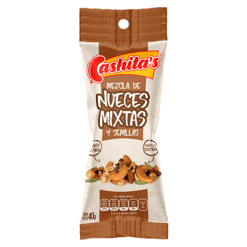 Mezcla de Nueces Mixtas y Semillas Cashita's 40g