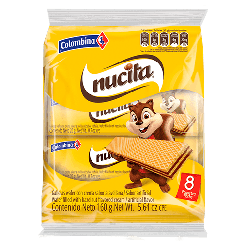 Galletas Wafer Nucita 8pk 160g