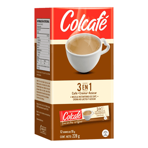 Café Instantáneo 3 en 1 Cappuccino Clásico Colcafé 21g