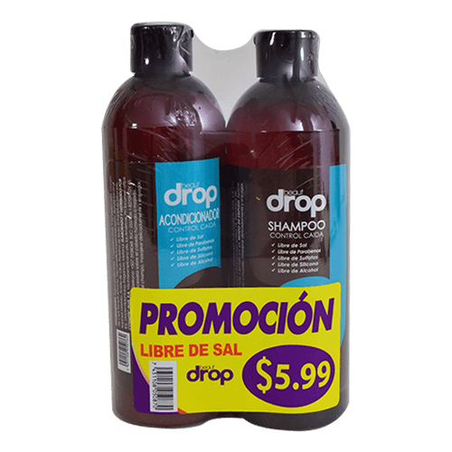 Shampoo + Acondicionador Control Caída sin sal Beauty Drops 500ml 2pk