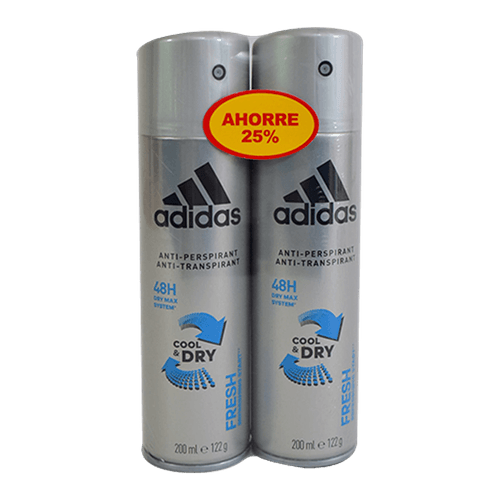 Desodorante Spray Fresh Men Adidas 200ml 2pk Ahorre 25%