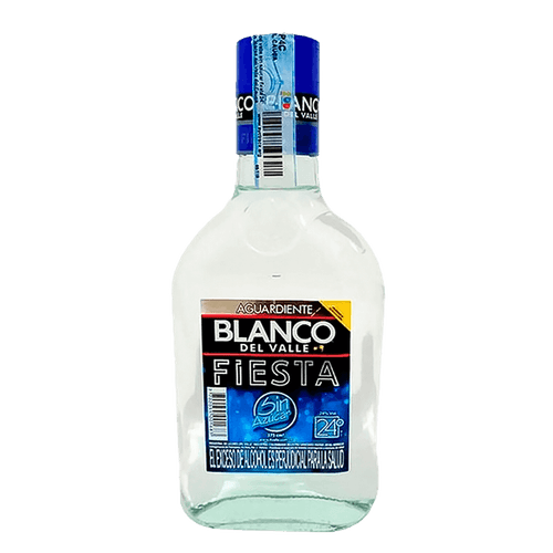 Aguardiente Blanco Del Valle Fiesta Sin Azúcar 24%|375ml