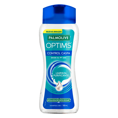 Shampoo 2en1 Control Caspa Limpieza Purificante Palmolive Naturals 180ml