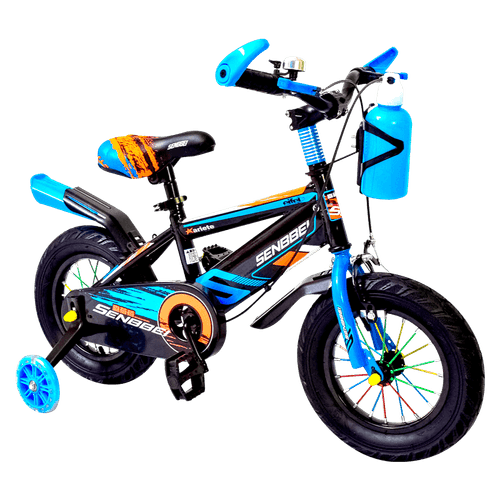 Bicicleta Racer Rines 12'' con Rueditas|Azul/Negro