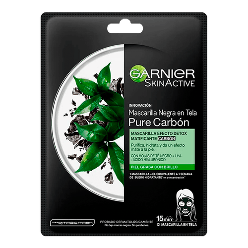 Mascarilla Negra en Tela Carbón Garnier 1 und