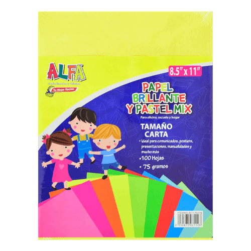 Papel Brillante Colores Pasteles Surtidos