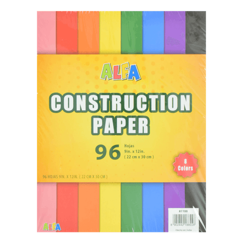 Papel de Construcción 96 Hojas 9"x12"
