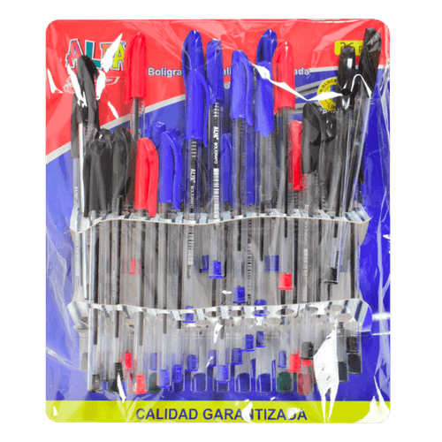 Bolígrafo Set 36 Piezas Azul, Rojo, Negro