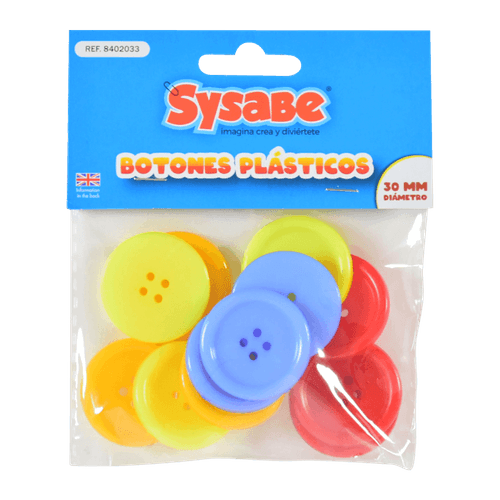 Botones Plásticos Colores Surtidos|30mm
