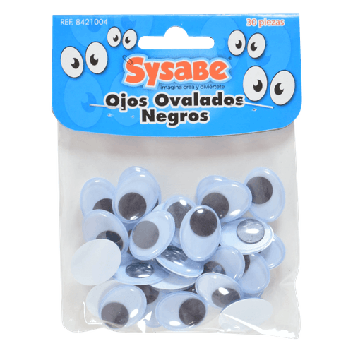 Ojos Ovalados Negros 30 Piezas