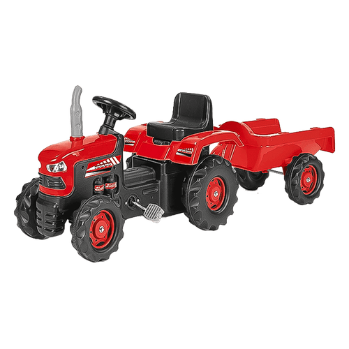 Tractor de Pedales con Remolque|Rojo