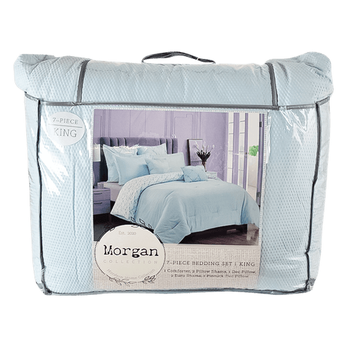 Comforter King Light Blue|Set de 7 Piezas|Texturizado