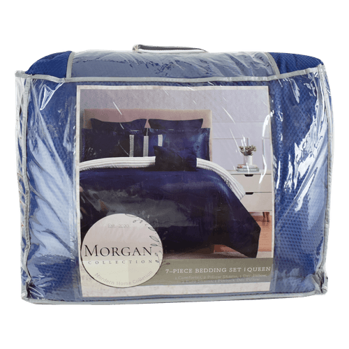 Comforter Queen Indigo|Set de 7 Piezas|Texturizado