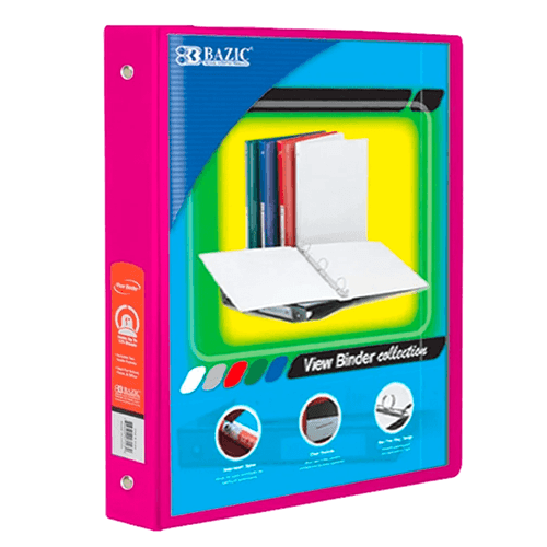 Portafolio de 3 Anillos 1"|Color Fucsia