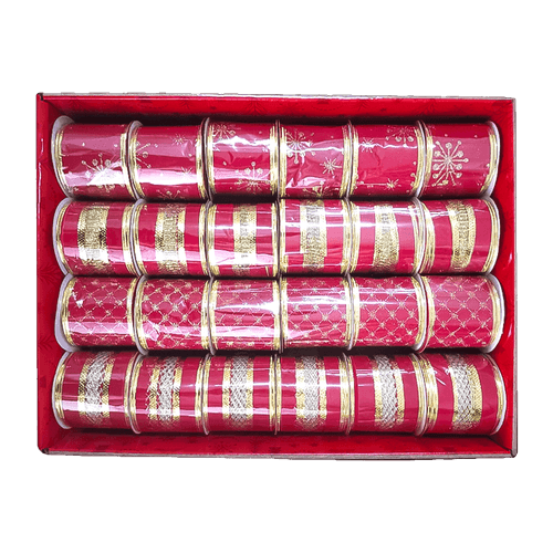 Cinta Navideña Rojo Dorado|10 yardas|Surtido