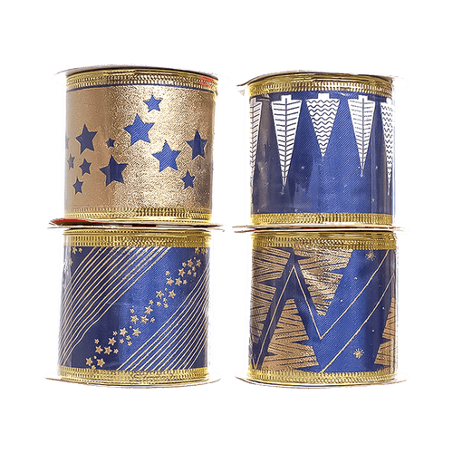 Cinta Navideña|10 yardas|Surtido Azul