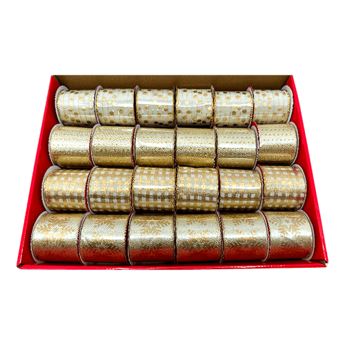 Cinta Navideña|10 yardas|Surtido Dorado