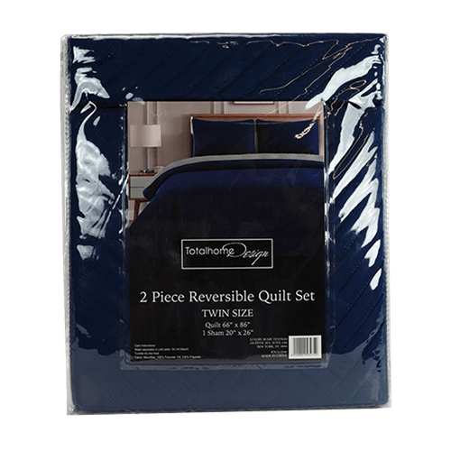 Sobrecama Reversible Azul|Twin|2 Piezas|